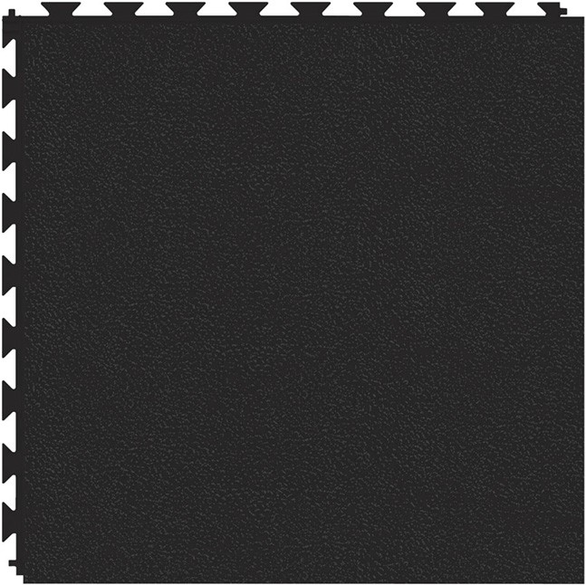Tuff Seal Hidden Interlock Vinyl Floor Tile, Color: Black, Pattern: Smooth